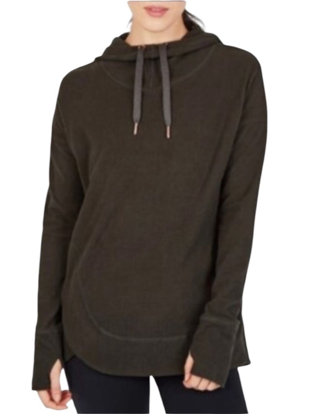 Sweaty Betty Escape Luxe Hoodie Hoody Top Olive Green Womens Medium